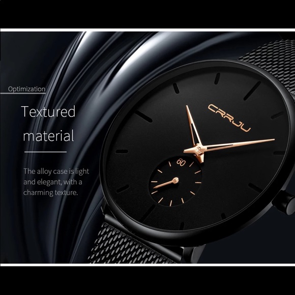 ⌚️New Men Mesh Steel Waterproof Sport mens Watch - Picture 3 of 5